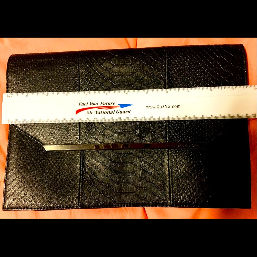 BCBGMAXAZRIA Women Leather Lizard Print Clutch